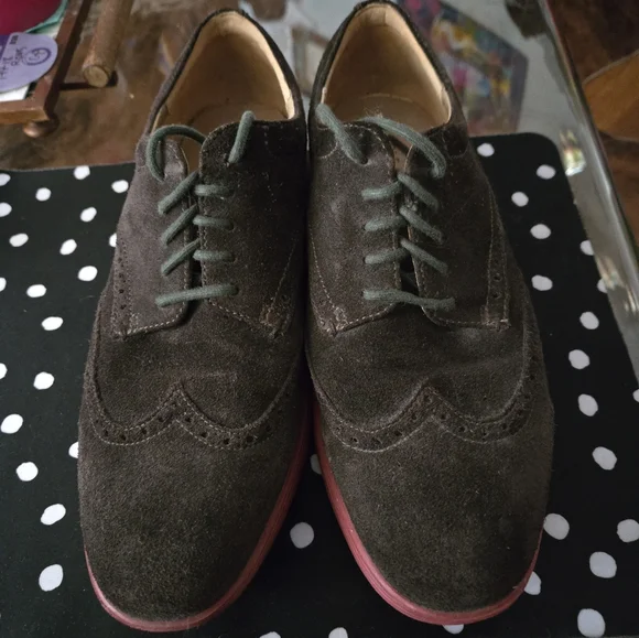 Cole Haan Black Suede Wingtips - Picture 2 of 5